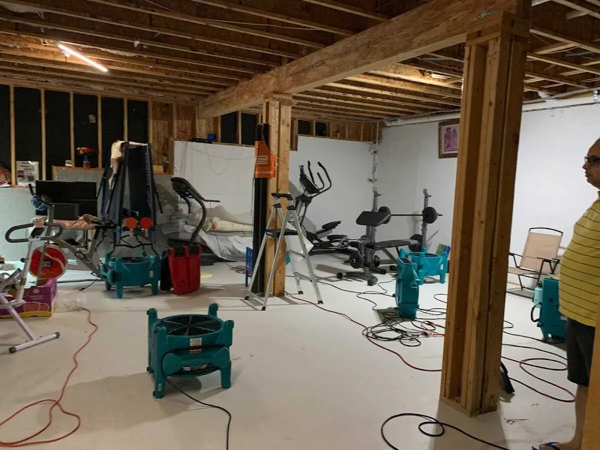 Basement drying equipment setup for Odor Removal & Deodorization in Shelbyville